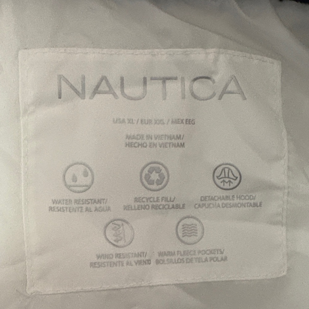Nautica Women's White Puffer Jacket Faux Fur - Picture 7 of 7